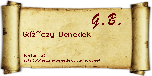 Géczy Benedek névjegykártya