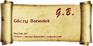Géczy Benedek névjegykártya