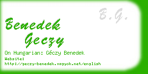 benedek geczy business card