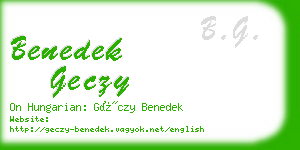 benedek geczy business card